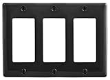 Bryant Electric NPJ263BK Wallplate, Nylon, Mid-Sized, 3-Gang, 3 Decorator/GFCI, Black [並行輸入品]