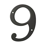 Deltana RN6-9U10B Solid Brass 6-Inch House Number 9 Board by Deltana