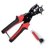 HNJZX 穴あけパンチ ベルト レザーパンチ 回転式 丸穴6つ大きさ 2mm～4.5mm 穴開け革製品 厚紙 鞄 レザーグッズ レザークラフト ベルト (B)