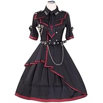 ロリータ ドレス M アイドル 衣装 コスプレ 華ロリ 学生風セットアップロング丈セット⠀】 巫女さん風の中華