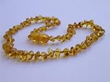 Baltic Amber Baby Teething Necklace w/ jewelry storage pouch - Clear Honey Chips by Wendy D.