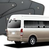 【10年使える品質へ】 趣味職人 プライバシー サンシェード 車 ハイエース 200系 グランドキャビン コミューターGL 1型 2型 3型 4型 5型 リア 専用 カーテン 車中泊 グッズ 対応 『01s-a006-re』