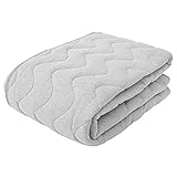 オーガニックコットン 敷きパッド 綿100％ 抗菌 防臭 セミダブル 120×205cm グレー パイル地 オーガニック 無地 春 夏 敷パッド 敷きパット 敷パット ベッドパッド パッドシーツ ベッドシーツ 四隅ゴムひも付き 洗える パッド