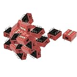 uxcell DIP スイッチ 2.54mm ピッチ 4点 スライド スタイル DIPレッド 40個