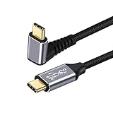 NFHK 90度上向きタイプC USB-C オス-オス USB3.1 10Gbps 100W データケーブル ノートパソコン用 携帯電話用 50cm