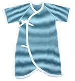 テレコボーダー コンビ肌着 50-60cm 綿100％ 日本製 （グリーン）