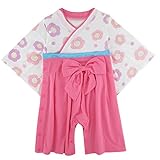 BECOS 赤ちゃん 女の子 着物 和装 ベビー用 ロンパース・カバーオール(ピンク, 12-18ヶ月)