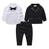 泥Kingdomベビー男の子ブレザーandドレスパンツセットwithホワイトシャツ カラー: ブラック