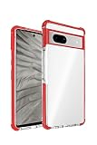 シズカウィル Google Pixel 7a 用 ケース カバー i-Shine アイシャイン ピクセル7a 用 クリアケース 1個入り Red レッド