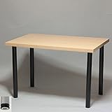 テーブル・デスク 幅100×奥行き65×高さ66cm ホワイト(ブラック脚)アジャスター付