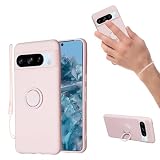 for Google Pixel 7A ケース 液状シリカゲル親肌TPU新型携帯スタンド保護カバーカップル 放熱強純色極シンプル(Pixel 7Aピンク)