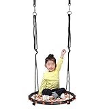 IMAGE Spider Web Swing Tree swing Net Swing Platform Rope swing Nylon detachable 24 inch diameter wi