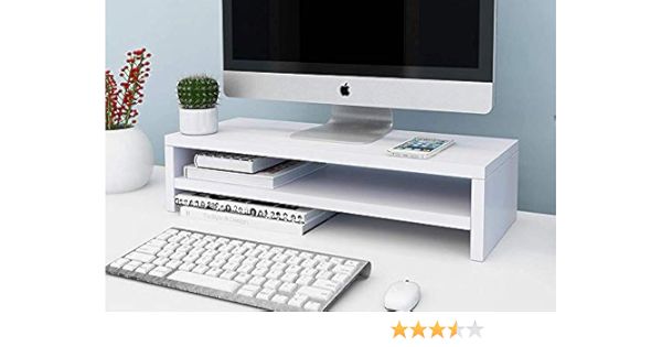 Amazon モニター台 机上台 机上ラック 木製 パソコンスタンド パソコン台 キーボード収納 便利 B白い Wzh パソコン 周辺機器 通販