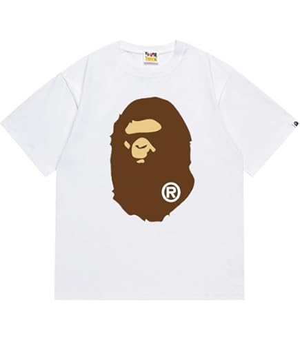 Amazon.co.jp: メンズ Ape 半袖 Tシャツサメの頭のプリント