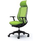 オカムラ デスクチェア オフィスチェア シルフィ― エキストラハイバック メッシュ デザインアーム 樹脂脚 ブラックフレーム C64AXR-FMP5 ライムグリーン