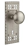 Nostalgic Warehouse Craftsman Plate with Keyhole New York Knob Double Dummy Satin Nickel [並行輸入品]