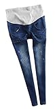 【SEBLES】マタニティ 妊婦 ファッション 服 デニム スキニー ダメージ加工 かっこいい 長ズボン レギンス ジーンズ ストレッチ(タイプD,XL)
