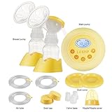 【2017 new version】電動搾乳器 LESHP 片側/両側電動ポンプ 吸引&マッサージ2つのモード 9つの吸引レベル LCD 液晶表示 快適な母乳育児 (両側電動ポンプ)