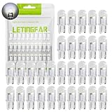 LETINGFAR T10 LEDルームランプ ホワイト 6000K DC12V専用 車用 50000時間以上 (ホワイト(30個セット))