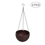 WINOMO ハンギングプランター ハンギングバスケット 吊り下げ 鉢 観葉植物 植木鉢 ポット インテリア 屋内屋外 2個