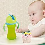 SKK Baby Straw Water Bottle / Sippy Cup Bottle 10 oz For Infant Toddler Kids Green [並行輸入品]