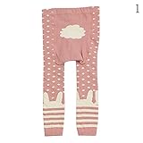 Nice Days（ナイス　ディズ） キッズ用 レギンス ベビースパッツ 春秋 綿 ロングパンツ 女の子 ストレッチ スパッツ 着やせ かわいい 動物柄 (M, 兎)