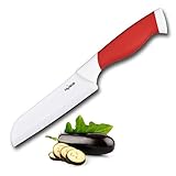 High Quality Ceramic Santoku Knife, 5, Red