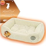 Lemon Bear 犬 ベッド 猫 ベッド 冬 あったか ペットベッド 冬【ラビットファータッチ・蓄熱中綿使用・断熱アルミ】犬用ベッド冬洗える猫用ベッド暖かい ふわふわ 犬ベッド 猫ベッド 寒さ対策 猫 犬 ペットクッション ペット用品ベッド犬 防寒 犬 猫 犬用 べット 温かい 犬のベッド 猫のベッド 滑り止め加工 猫をダメにするベッド (L 60X50X13CMアイボリー)
