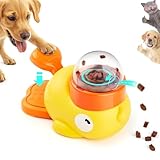 AUTAKI 犬 知育玩具【2in1自動給餌器 】黄色のアヒル 犬 おもちゃ でるでる自販機 キャットフードディスペンサー ペットフィーダー 餌入れ フィーダ インタラクティブ 犬早食い防止 時間潰し 留守番 洗える 犬 イヌ 運動不足対応 ストレス解消 猫犬兼用