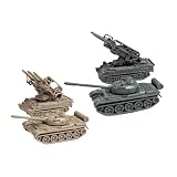 PEWETE 4 個 1/144 戦車モデル 車両モデル構築キット 4D モデル ミニカー セット 戦車おもちゃ 車おもちゃ モデルカー T-59 車輪付き車両モデル SA6 ミニチュア 男の子 おもちゃ