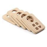 Mamimami Home 83*61*9mm 8個 リモコン 天然木製 歯固め 幼児 知育玩具 チュアブル レーザー印刷 （おしゃぶりと一緒に使うことができます）