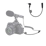 JJC 3.5mm メス から 2.5mm オス ステレオ ミニプラグジャック 変換コネクタ 変換ケーブル ケーブル マイクケーブル イヤホン マイク 変換アダプタケーブル 富士フィルム Fuji X-T30II X-T30 X-T20 X-T10 X-T100 X-T1 X-E3 X-PRO3 X-PRO2 X100V X100F X100T など適用 メスマイクジャック オスマイクジャック