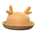 MIOIM 大人 子供 フェルトハット ハロウィン クリスマス 山高帽子 ウール 鹿角 帽子 丸み ラシャ ボーラーハット ダービーハット 通園 通学