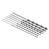 KKmoon 7pcs/set 300mm Extra Long Brad Point High-carbon Steel Wood Drill Bit Set Three Point Woodwor