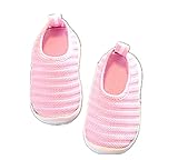 WIN　キッズ 夏 メッシュ シューズ 通気性 速乾 軽量 スリッポン プール 海 水遊び 泥んこ へっちゃら 男児 女児 かわいい 子供 靴 マリンシューズ (内寸14cm, ピンク)