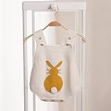 ZooArts ベビー服 ロンパース ニット 可愛い ウサギ ふわふわ しっぽ 新生児サイズ キャミソール 女の子 子供服 袖なし ボディスーツ 赤ちゃん 夏用 秋用 あんよしはじめる (73（6-1