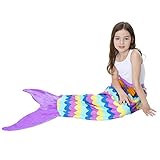 Genda 2Archer(JP)　人魚　マーメイド　子供用　毛布　星柄　寝袋　フリース　柔らかい　ソフト　マーメイドブランケット　人魚姫に変身　春　秋　冬　ギフト