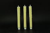 アイボリー9 " Dripping Wax Flameless LEDテーパCandle withタイマー、電池式キャンドル、3のセット