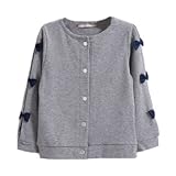 enchante petit(アンシャンテ プティ) キッズ 子供 肉厚サイドリボンカーディガン≪全8色≫ 140cm #ライトグレー