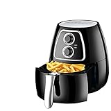 新しい空気フライヤー、1300W高出力家庭用電気フライヤー、フライヤーなしの大容量2.8L、黒、レシピ、健康調理用フードオーブン