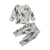 杜屋トヤ　赤ちゃん、動物、プリント、長袖　上下セット　かこいいデザイン　ガールズ　ボーイズ　女の子 男の子 通用　ファッション　気持ちいい　可愛い　カジュアル　グレー70,80,90,100 　1PC