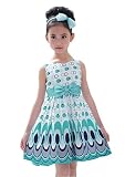 クリアランスSalevicbovo Little Girlsノースリーブドレスピーコックテールドットパーティープリンセスドレス子供用幼児用ベビー夏服 6T