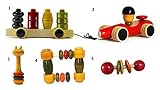 5 Pieceベビー木製Rattles and Cars Toys Set :モデルrw-gl003