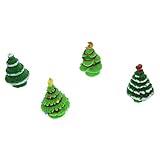 Perfk 4点セット　マイクロ景観飾り　クリスマスツリー　ミニチュア　妖精の庭　盆栽　ドールハウス　緑色 - 2