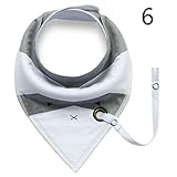 Orara beauty ベビーバンダナ 乳首のホルダー 三角 柔らかい 2層タイプ スナップ よだれかけ 無地 バンダナ型 サイズ調整可能 出産祝い 誕生日 プレゼント (6#)