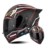 MOTOBOSS バイクヘルメット フルフェイスヘルメット ブルートゥース付き システムヘルメット フリップアップ メンズ レディース 四季対応 オートバイジェット ダブルシールド大きいサイズ 洗える裏地 日焼け止め UVプロテクション Bluetooth 耐衝撃 DOT認定 防風雨 通勤 通学 (XL,B14)