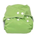 春夏秋用メッシュ素材 グリーン ワンサイズ布おむつカバー 新生児～オムツ卒業まで