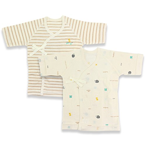 オーパス フライス 短肌着 オーガニックコットン 綿100% 2枚セット 外縫い