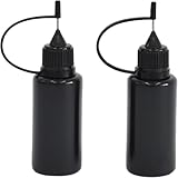 HUIKKJP ニードルボトル 20ml 小分け容器 ドロッパーボトル 塗料ボトル グルーボトル 2個入りブラック