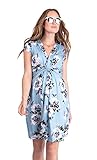 Seraphine セラフィン マタニティワンピース DAVINA ダヴィーナマタニティワンピース ショートスリーブ ノットフロントマタニティワンピース ブルーフローラルプリント (UKサイズ10(妊